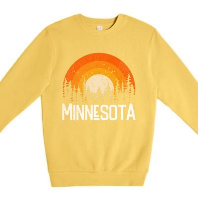 Minnesota Meaningful Gift Retro Style Vintage 70s 80s Gift Premium Crewneck Sweatshirt