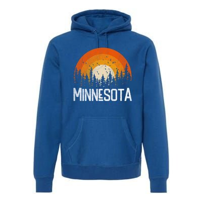 Minnesota Meaningful Gift Retro Style Vintage 70s 80s Gift Premium Hoodie