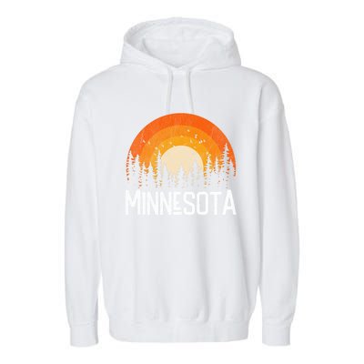 Minnesota Meaningful Gift Retro Style Vintage 70s 80s Gift Garment-Dyed Fleece Hoodie