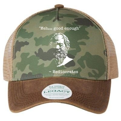 Mediocrates Meh Good Enough Sarcasm Legacy Tie Dye Trucker Hat
