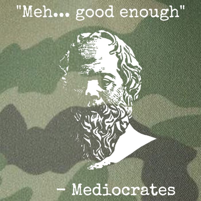Mediocrates Meh Good Enough Sarcasm Legacy Tie Dye Trucker Hat