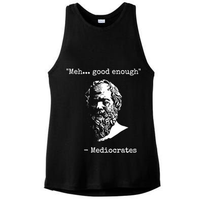 Mediocrates Meh Good Enough Sarcasm Ladies PosiCharge Tri-Blend Wicking Tank