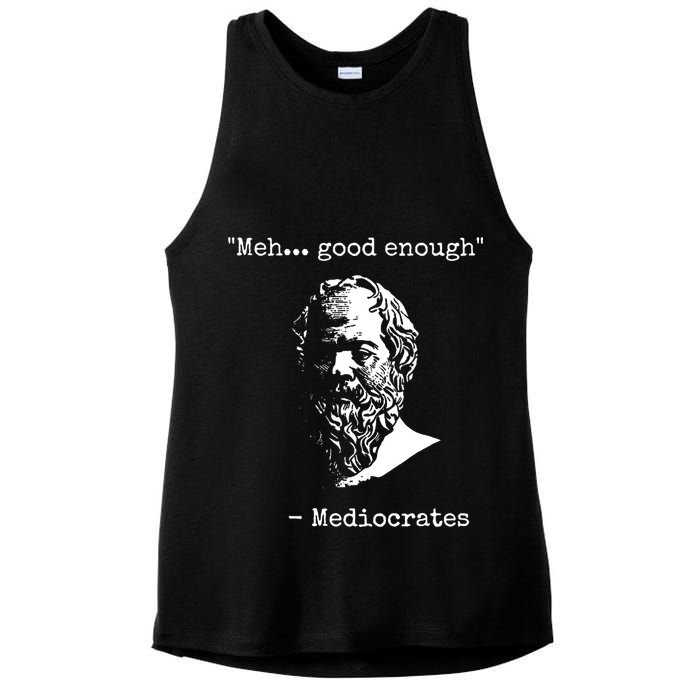 Mediocrates Meh Good Enough Sarcasm Ladies PosiCharge Tri-Blend Wicking Tank