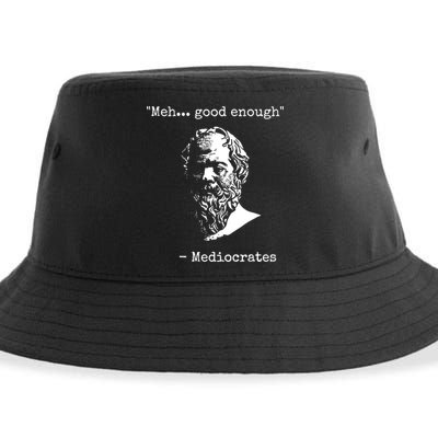 Mediocrates Meh Good Enough Sarcasm Sustainable Bucket Hat