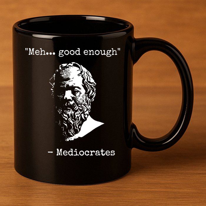 Mediocrates Meh Good Enough Sarcasm 11oz C Handle Ceramic Mug