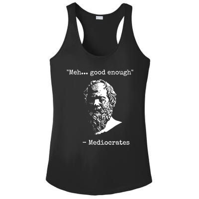 Mediocrates Meh Good Enough Sarcasm Ladies PosiCharge Competitor Racerback Tank