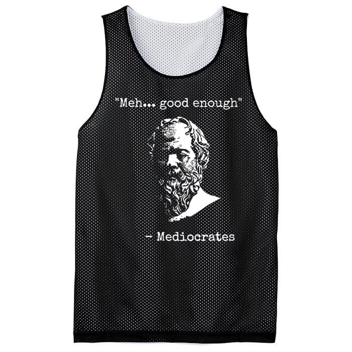 Mediocrates Meh Good Enough Sarcasm Mesh Reversible Basketball Jersey Tank