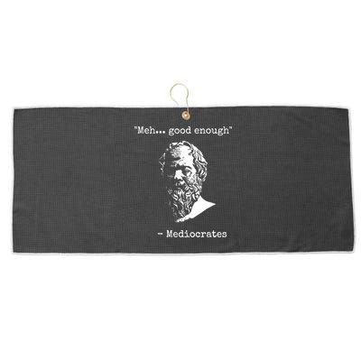 Mediocrates Meh Good Enough Sarcasm Large Microfiber Waffle Golf Towel