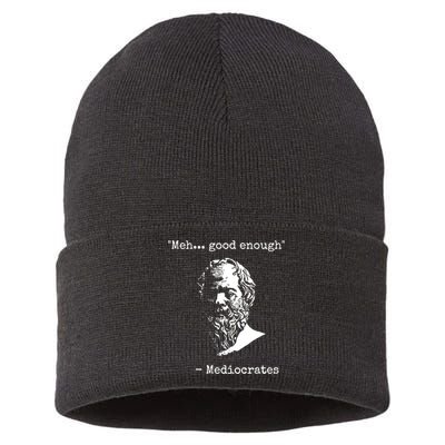 Mediocrates Meh Good Enough Sarcasm Sustainable Knit Beanie