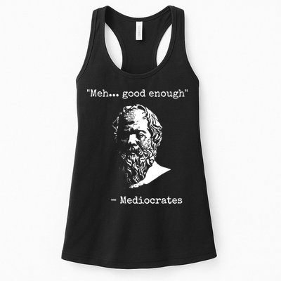 Mediocrates Meh Good Enough Sarcasm Womens Tank Top