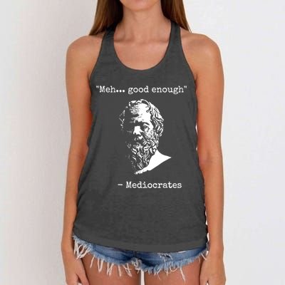 Mediocrates Meh Good Enough Sarcasm Women's Knotted Racerback Tank