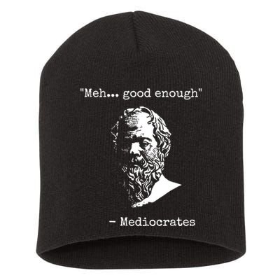 Mediocrates Meh Good Enough Sarcasm Short Acrylic Beanie