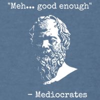 Mediocrates Meh Good Enough Sarcasm Garment-Dyed Sweatshirt