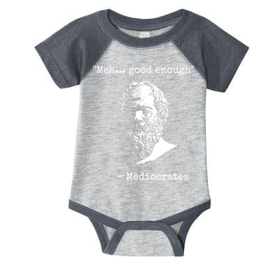 Mediocrates Meh Good Enough Sarcasm Infant Baby Jersey Bodysuit