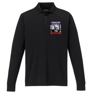 Making Mugshots Great Again Trump 2024 Mugshot President Performance Long Sleeve Polo