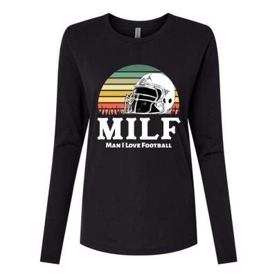 Milf Meaningful Gift I Love Football Helmet Gift Womens Cotton Relaxed Long Sleeve T-Shirt