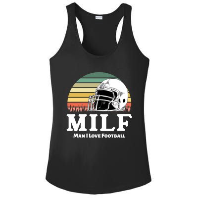 Milf Meaningful Gift I Love Football Helmet Gift Ladies PosiCharge Competitor Racerback Tank