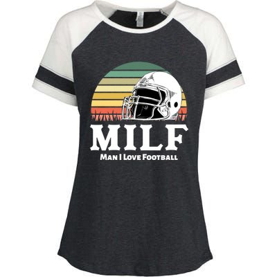 Milf Meaningful Gift I Love Football Helmet Gift Enza Ladies Jersey Colorblock Tee