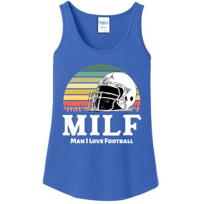 Milf Meaningful Gift I Love Football Helmet Gift Ladies Essential Tank