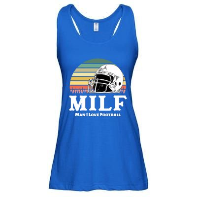 Milf Meaningful Gift I Love Football Helmet Gift Ladies Essential Flowy Tank