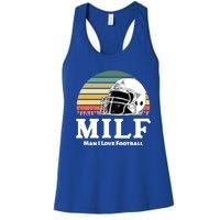 Milf Meaningful Gift I Love Football Helmet Gift Women's Racerback Tank