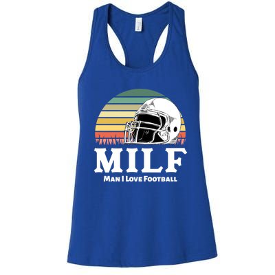 Milf Meaningful Gift I Love Football Helmet Gift Women's Racerback Tank