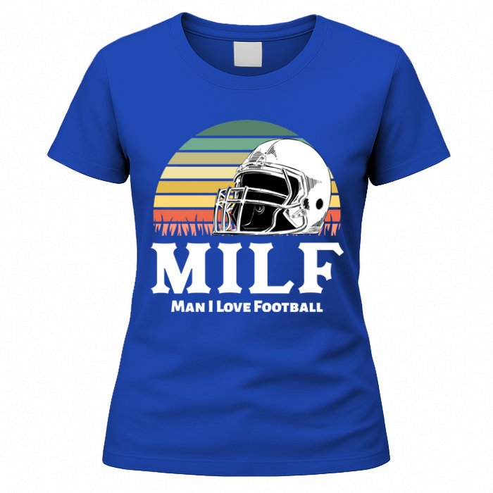 Milf Meaningful Gift I Love Football Helmet Gift Women's T-Shirt