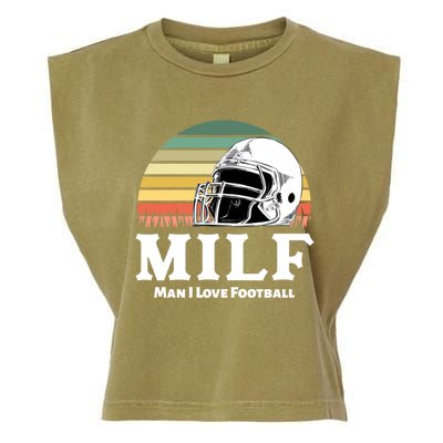 Milf Meaningful Gift I Love Football Helmet Gift Garment-Dyed Women's Muscle Tee