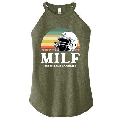 Milf Meaningful Gift I Love Football Helmet Gift Women's Perfect Tri Rocker Tank