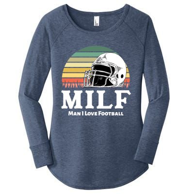 Milf Meaningful Gift I Love Football Helmet Gift Women's Perfect Tri Tunic Long Sleeve Shirt