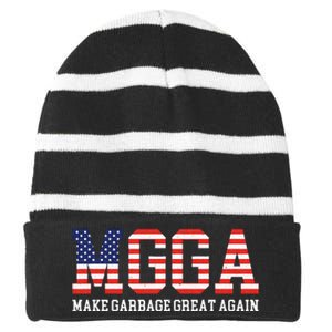 Mgga Make Garbage Great Again Striped Beanie with Solid Band