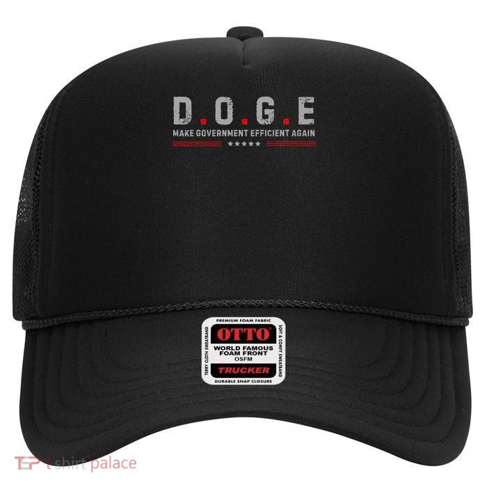  MAGA Make Government Efficient D.O.G.E  High Crown Mesh Back Trucker Hat