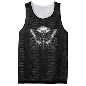 Moth Moon Geometry Heterocera Folkloric Wiccan Nature Goth Mesh Reversible Basketball Jersey Tank