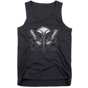 Moth Moon Geometry Heterocera Folkloric Wiccan Nature Goth Tank Top