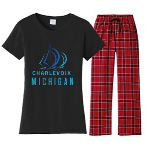 Michigan Michigander Great Lakes Lake Charlevoix Souvenir Women's Flannel Pajama Set