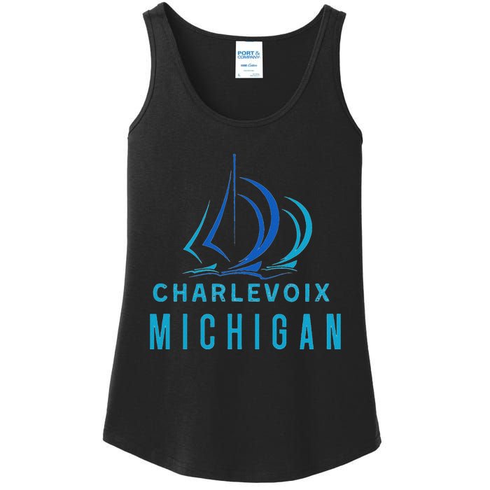 Michigan Michigander Great Lakes Lake Charlevoix Souvenir Ladies Essential Tank