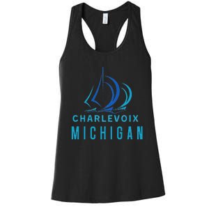 Michigan Michigander Great Lakes Lake Charlevoix Souvenir Women's Racerback Tank