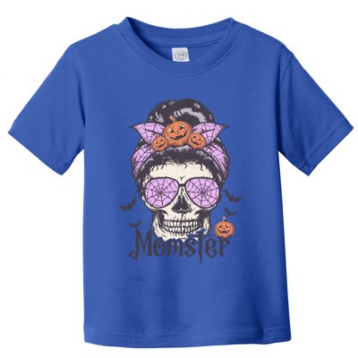 Momster Meaningful Gift Funny Messy Bun Skeleton Spooky Halloween Gift Toddler T-Shirt
