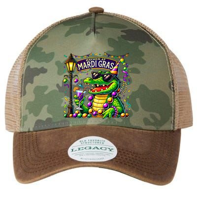 Mardigator Mardi Gras Alligator Costumemardi Gras Legacy Tie Dye Trucker Hat