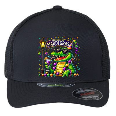 Mardigator Mardi Gras Alligator Costumemardi Gras Flexfit Unipanel Trucker Cap