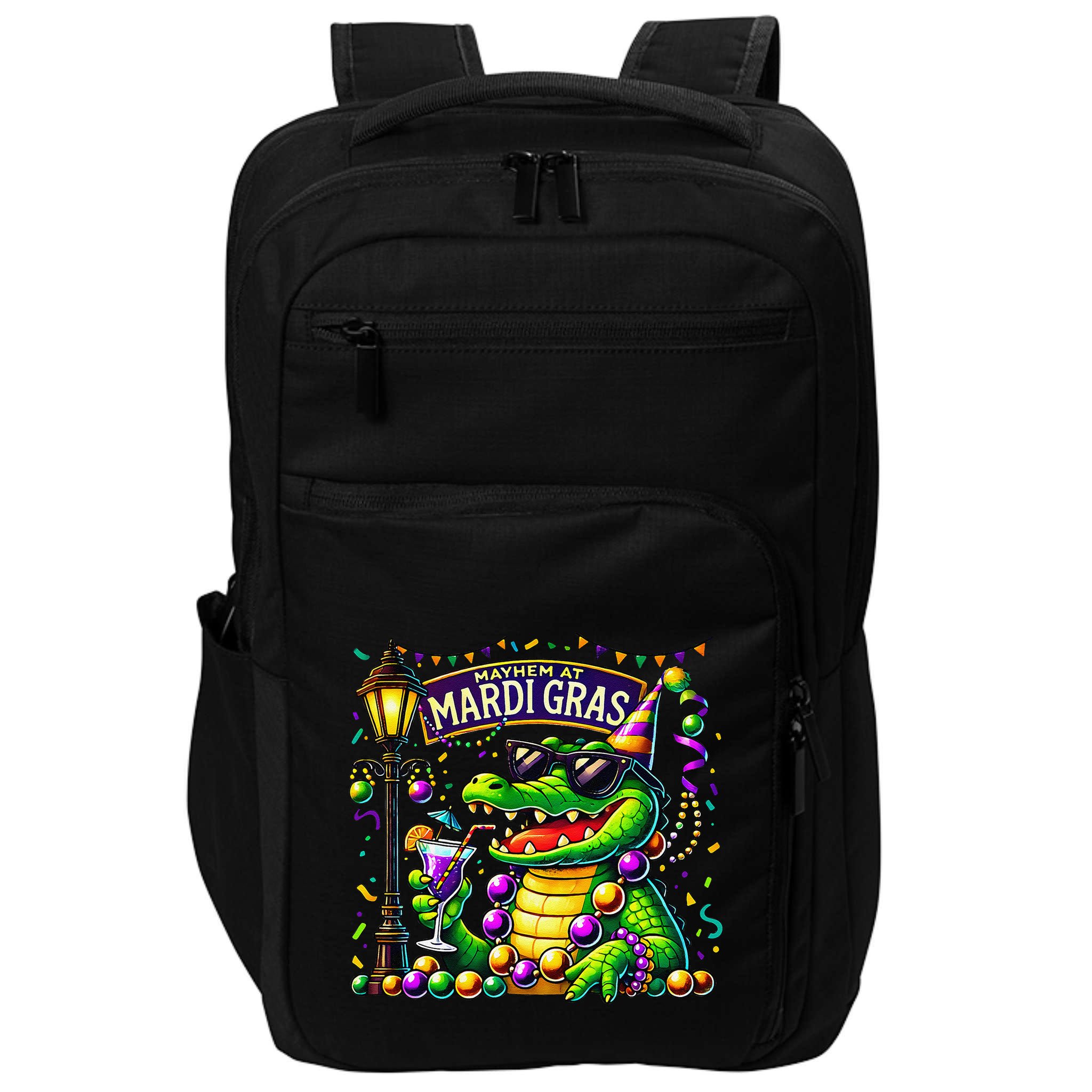 Mardigator Mardi Gras Alligator Costumemardi Gras Impact Tech Backpack
