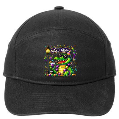 Mardigator Mardi Gras Alligator Costumemardi Gras 7-Panel Snapback Hat