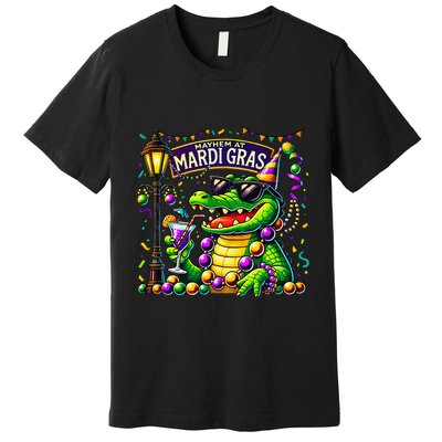 Mardigator Mardi Gras Alligator Costumemardi Gras Premium T-Shirt