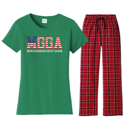 Mgga Make Garbage Great Again Women's Flannel Pajama Set