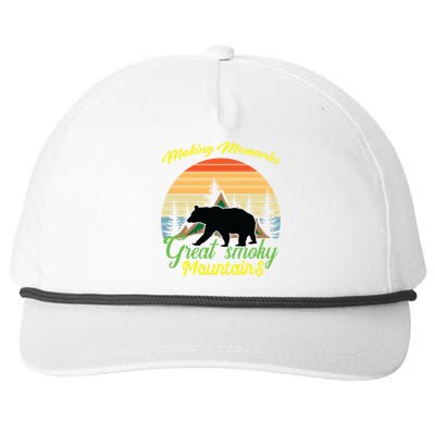 Making Memories Great Smoky Mountains Bear Tennessee Gift Snapback Five-Panel Rope Hat