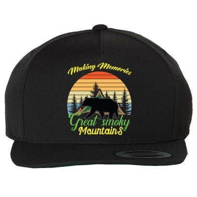 Making Memories Great Smoky Mountains Bear Tennessee Gift Wool Snapback Cap