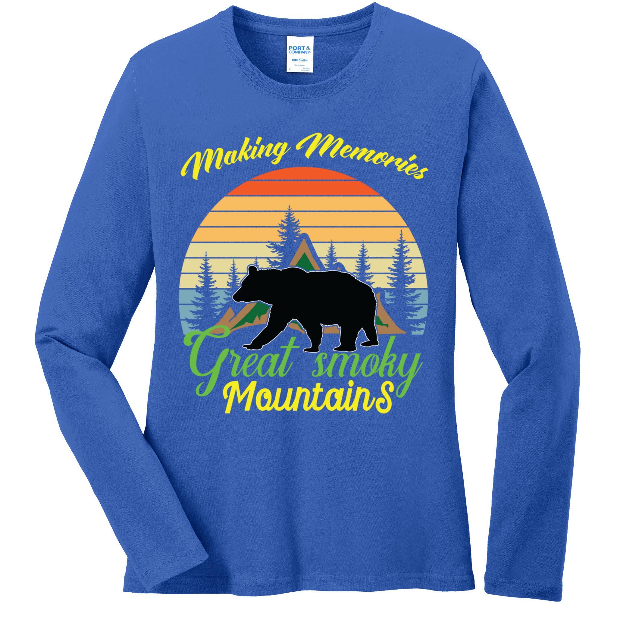 Making Memories Great Smoky Mountains Bear Tennessee Gift Ladies Long Sleeve Shirt