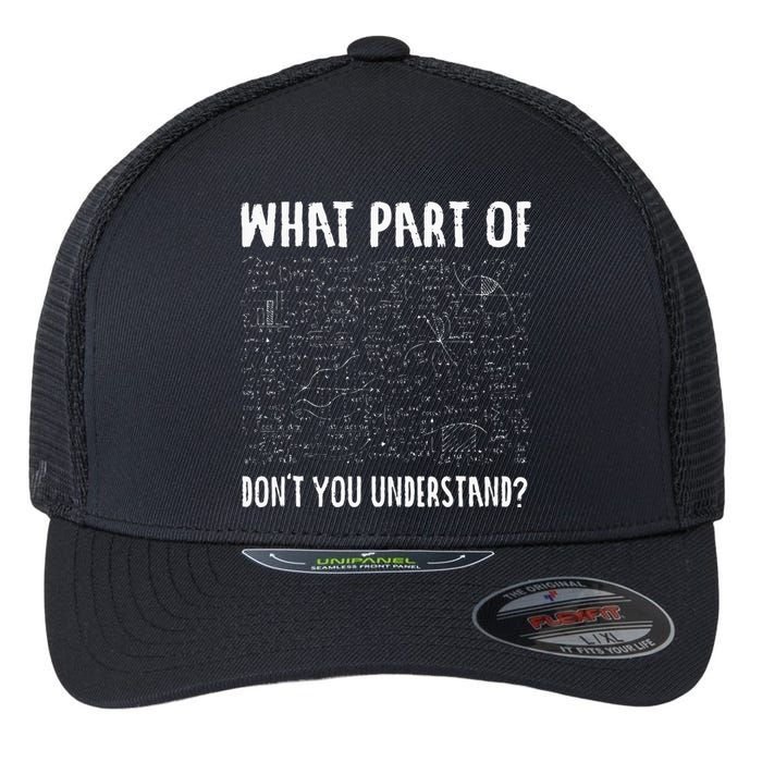 Mathematics Math Geek University Teacher Ironic Joke Flexfit Unipanel Trucker Cap