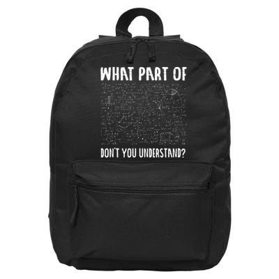 Mathematics Math Geek University Teacher Ironic Joke 16 in Basic Backpack