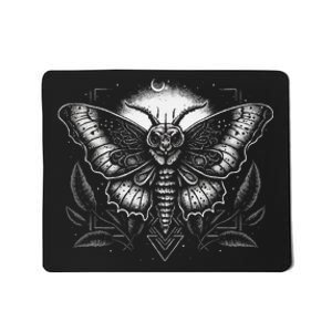 Moth Moon Geometry Heterocera Folkloric Wiccan Nature Goth Mousepad